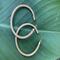 Golden grass large hoop earrings with gold plated ear posts.